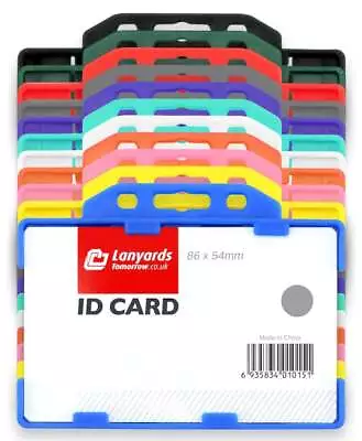 Double Sided ID Plastic Rigid Twin Card Wallet Badge Pass Holder Holds 2 Cards • £3.21