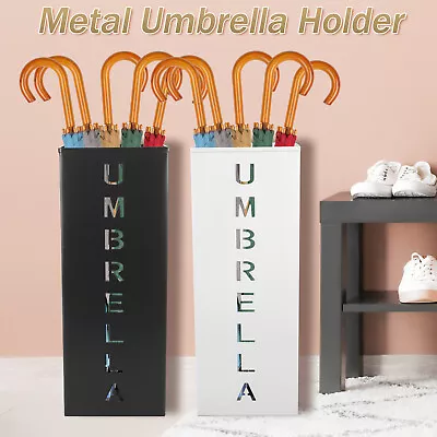 Metal Umbrella Stand Holder Storage Rack Rain Water Drip Tray Walking Stick◥ • £20.39