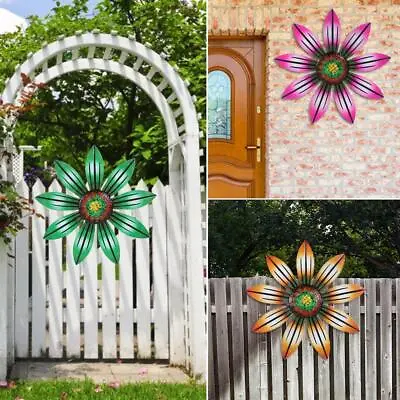 Fence Ornament Wall Art Garden Decorative Metal Flower Hanging Sculpture • £5.78