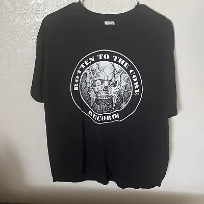 Vintage Band Rotten To The Core Records T-Shirt XL • $12