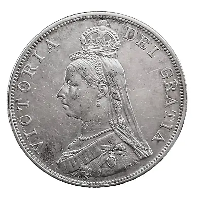 Great Britain 1890 JUBILEE Head Queen VICTORIA Double Florin Silver Coin KM#763 • $179.95