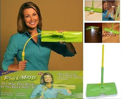 £8.95 • Buy Flex Mop Bendable Wet Floor Cleaner Sweeper Cleaning Duster Kit With Led Light