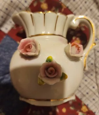 Vintage Small Japanese Porcelain Rose Creamer Pitcher • $11.50