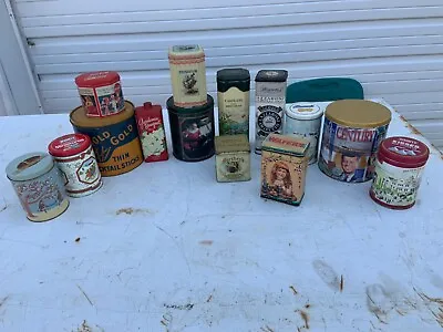 14 Empty Vintage Collector Tins Advertising Tin Containers • $74.99