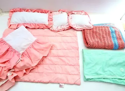 Lot Of MY TWINN Baby Doll Crib Sheets Blankets Pillows Etc... • $29.99