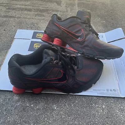 Nike Shox Turbo XII Running Shoes Men US 15 Black/Red 472531-060 • $80