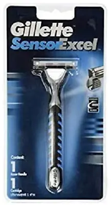 Gillette Sensor Excel Razor Handle + 1 Cartridge - HOLDS WOMENS AND MENS EXCEL • $13.99