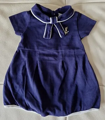 Baby Girl ROMPER Suit Sailor Nautical Spanish Style NAVY Rock A Bye Baby... • £6.99