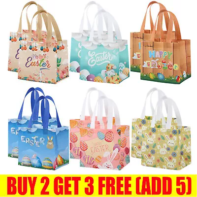 Easter Tote Bags Reuseable Packaging Gift Bag Bunny Egg Hunt Party Holiday Favor • £4.16