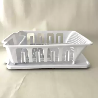 Sterilite Large Plastic Dish Drainer 2 Piece Dry Rack Sink Drainboard 0627 White • $20.95