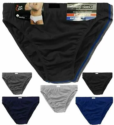 Pack Of 3 6 9 12 Mens Briefs Slips Classic Underwear Pants Hipster Cotton S-2xl • £4.95