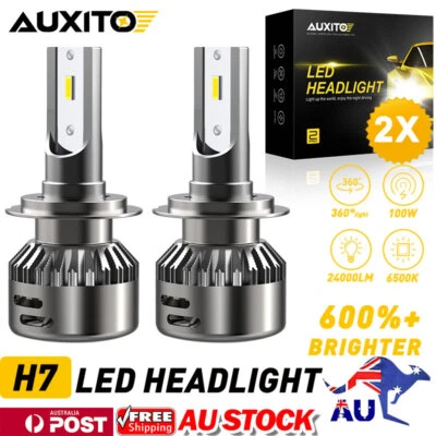 AUXITO H7 LED Headlight Globes Conversion Bulb Kit High/Low Beam 6500K 24000LM • $41.99