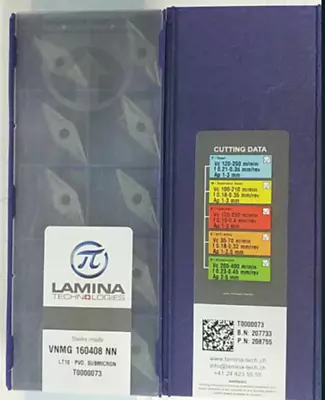 LAMINA VNMG160408-NN LT10 10pcs Carbide Inserts • $45