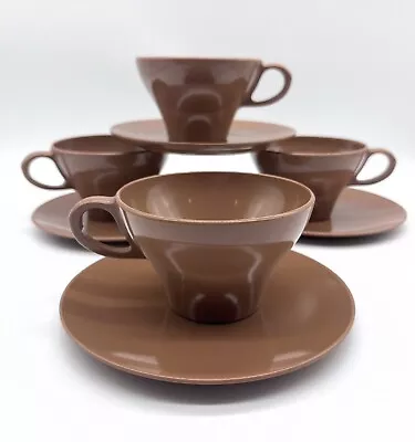 Mallo Ware Melamine Brown Cups And Saucer’s • $14