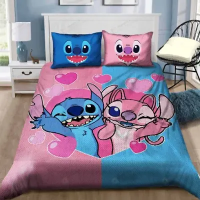 $69.99 • Buy Cute Lilo And Stitch Sleepy Full Bedding Set (4pcs)