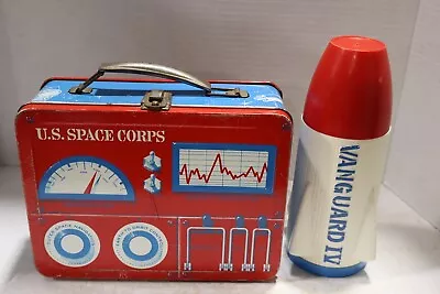 1960 U.S. Space Corps Metal Lunchbox With Thermos • $249.99
