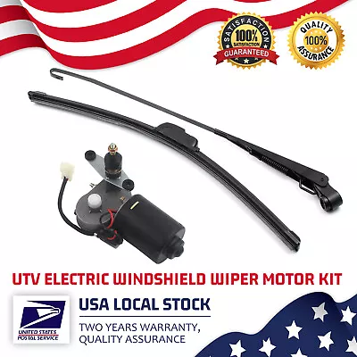 12V Electric Windshield Wiper Motor Kit ATV UTV For Polaris RZR Kawasaki Can Am • $26.48