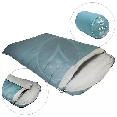 Vango Kanto Sleeping Bag Quad Double 2 Season Camping & Caravan Mineral Green • £72.95