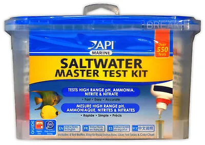 API MASTER SALTWATER TEST KIT MARINE PH AMMONIA FISH & REEF TANK AQUARIUM • £27.75