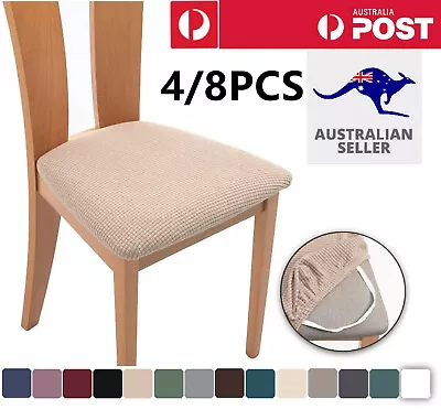 4/8PCS Dining Chair Covers Seat Cover Kitchen Home Stretch Removable Slipcover • $22.82