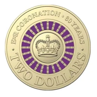 $89.99 • Buy 2013 Australian Two Dollar $2 Coloured Coin Purple Queen's Coronation Circ