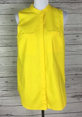 Michael Kors Women’s Yellow Button Front Stretch Sleeveless Top Size L • $16.99