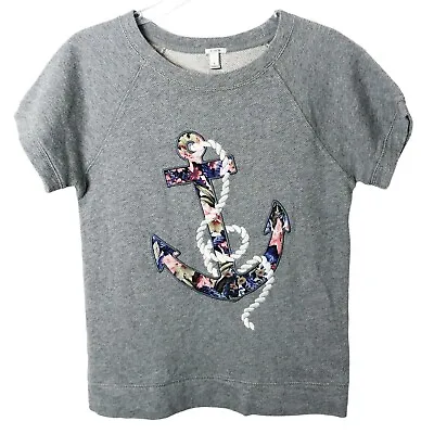 J. Crew NWT Women's Floral Rope Anchor Graphic Short Sleeve Terry Top Size Small • $27.99