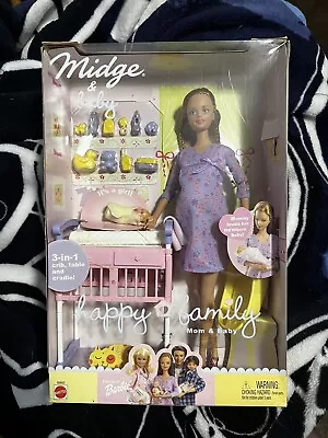 Barbie Happy Family Pregnant Midge & Baby Doll 2002 + Accessories NEW IN BOX NIB • $50