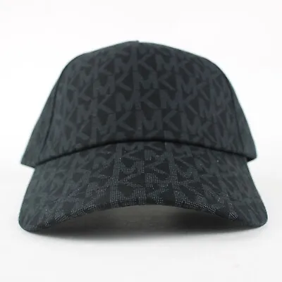 Women's Michael Kors Signature Monogram Charcoal Adjustable Cap Black 538801C001 • $34