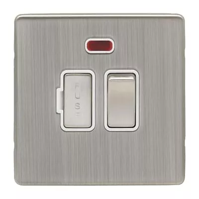 13A Single Gang DP Switched Fused Spur With Neon Screwless Satin Nickel • £5.99