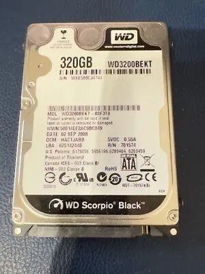 Western Digital 320GB SATA Hard Disk Drive WD 2.5  HDD Laptop Xbox PS4 YOUVIEW • £10
