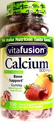 VitaFusion Calcium 500mg Adult Vitamin D3 Bone Support 100 Gummies • $19.58