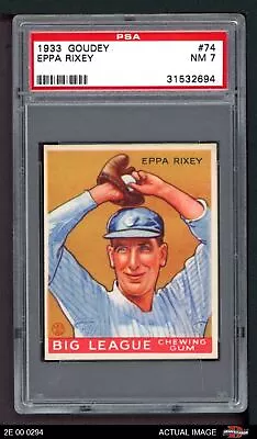 1933 Goudey #74 Eppa Rixey Reds HOF PSA 7 - NM • $1630