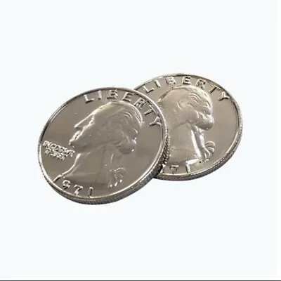 Two Pack Double Sided Trick Coins Two Headed Quarters Novelty Gift Free Shipping • $9.99