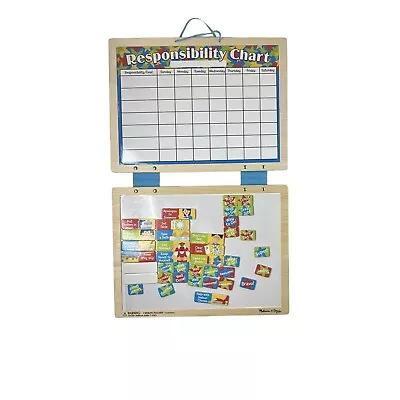 Melissa & Doug Kids Chore Responsibility Chart White Board Magnetic Hanging • $14