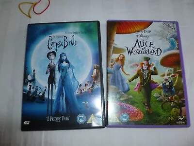 £2.45 • Buy Corpse Bride & Alice In Wonderland Tim Burton Dvd Johnny Depp Disney Pg Animated