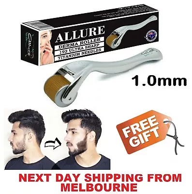 $18.36 • Buy Derma Roller Beard Growth Serum Set Real 1mm Titanium Needles Hair Loss +Cleaner