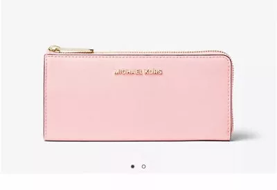 Michael Kors LG Saffiano Leather Quarter-Zip Wallet In Powder Blush #35T6GTVE3L • $65