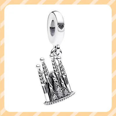 Vintage Barcelona Castle With Crystal 925 Sterling Silver Women Bracelet Charm • $15