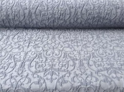 Bliss Raised Damask Fabric Blue Grey  Blinds Curtain • £18