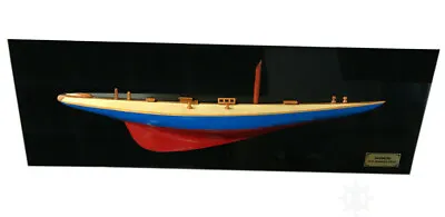 1930 Rainbow J-Class Half Hull Wood Model 35.5  America's Cup Yacht Wall Decor • $264.03