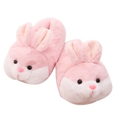 Pink Color Bunny Bag Heel Slippers Plush Toy Rabbit Novelty Warm Shoes • $26.50