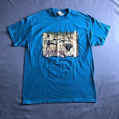 Vintage Hawaii Souvenir T Shirt XL Blue Graphic Tee Maui VTG 90s T Shirt  • $19.95