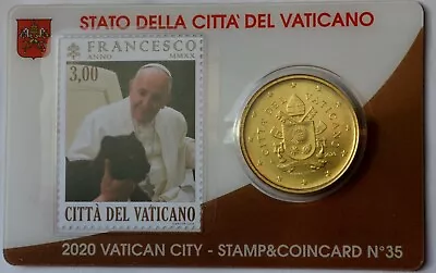 50 Euro Cents 2020 STAMP And CARD Commemorative Edition Pope Francis • $9.95