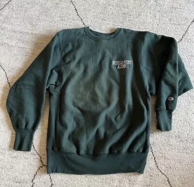 Vintage 90s Champion Reverse Weave Michigan State ALUMNI Green Sweatshirt  XL • $44.98