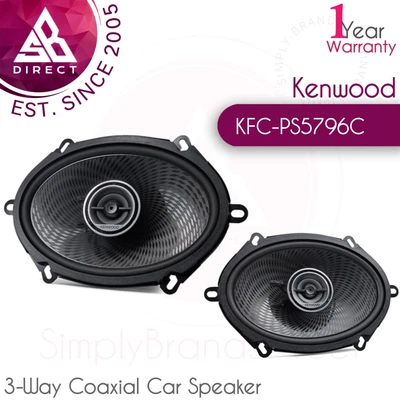 $110.37 • Buy Kenwood KFC-PS5796C 3-Way Coaxial Car DoorShelf Speaker│320W Max Power│4Ω│Black