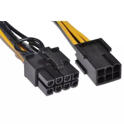 £2.86 • Buy 10cm PCI Express PCIe 6 Pin To 8 Pin Graphics Card Power Adapter Cable [006486]