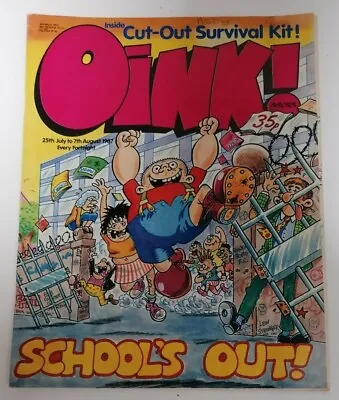 COMIC - Vintage Oink! UK Comic #33 25th July To 7th Aug 1987 School's Out • £3.50