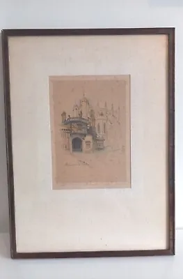 Antique Early 20th Century Original Sketch Of Windsor Majorie C Bates London. • £28