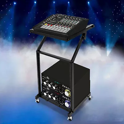 Rack Mount Mixer Case Stand Studio Equipment Cart Stage Amp DJ Rolling 9U12U/16U • $62.99